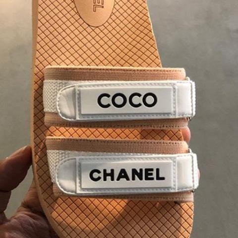 19SS☆CHANEL☆COCO シャネルコピー ロゴ スポーティーサンダル/ベージュ 9090203